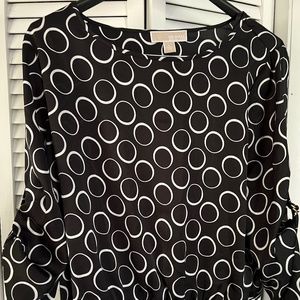 Michael Kors Black and White Blouse Size Large